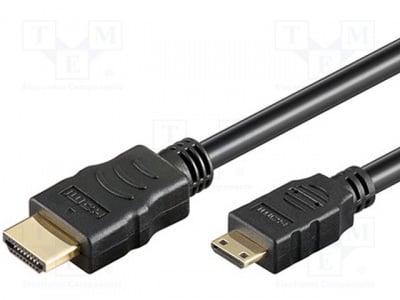Кабел HDMI-HDMI MC.1910.1112.050BK Кабел; HDMI 1.4; HDMI mini щепсел, HDMI щепсел; 5m; черен